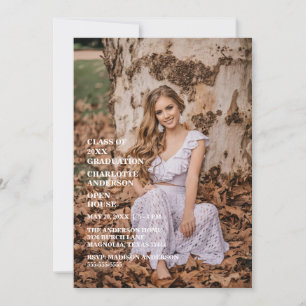 Invitation Félicitations aux finissants Photo de remise de di