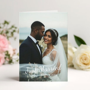 Invitation Félicitations aux jeunes mariés - Annonce photo pl