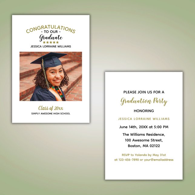 Invitation Félicitations Custom Photo Graduate Graduation (Créateur téléchargé)