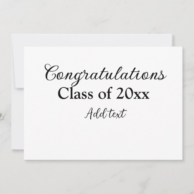 Invitation Félicitations de graduation simples clas d'ajout m (Devant)