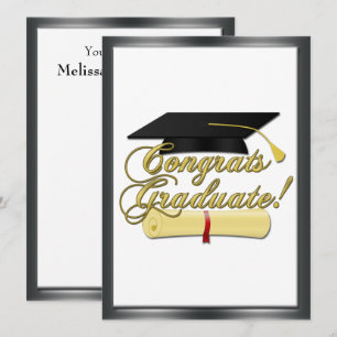 Invitation Félicitations Diplôme d'études supérieures casquet