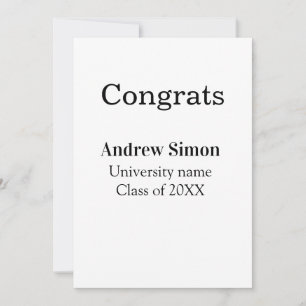 Invitation Félicitations diplômé nom nom université promotion