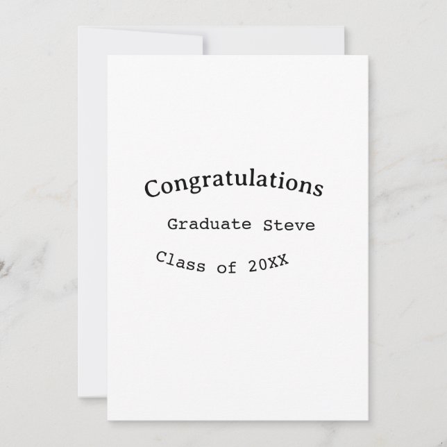 Invitation Félicitations diplômé nom promotion 20XX type w (Devant)