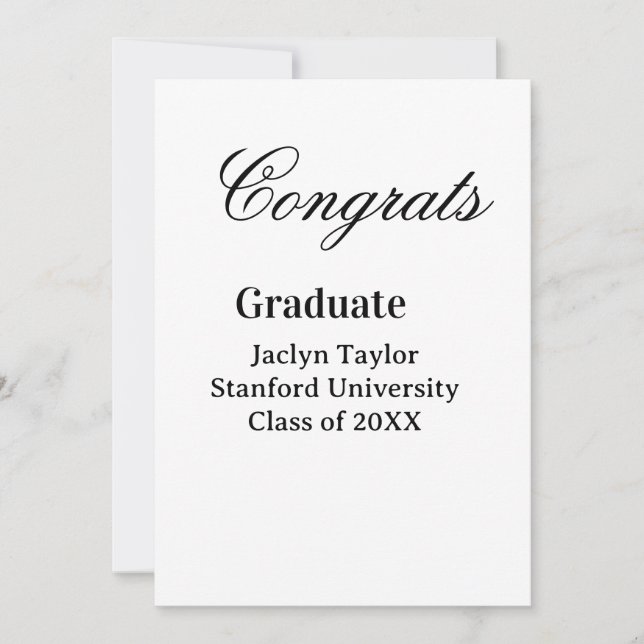Invitation Félicitations diplômé nom université nom promotion (Devant)