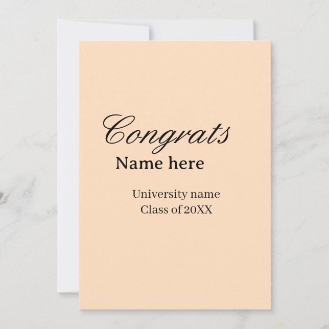 Invitation Félicitations diplômé nom université promotion 20X (Devant)