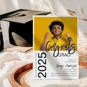 Invitation Félicitations diplômé   Photo remise des diplômes