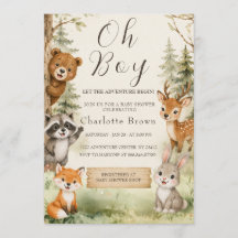 Félicitations Garçon Aquarelle Baby Shower Rustiqu