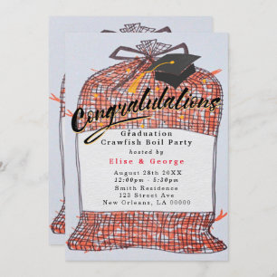 Invitation Félicitations Graduation Crawfish Boil Party