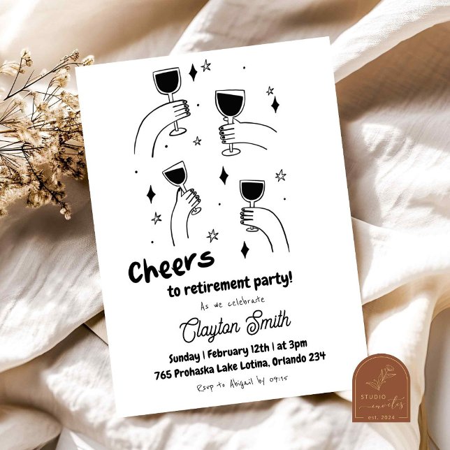 Invitation Félicitations gribouillées pour la fête de retrait (Créateur téléchargé)