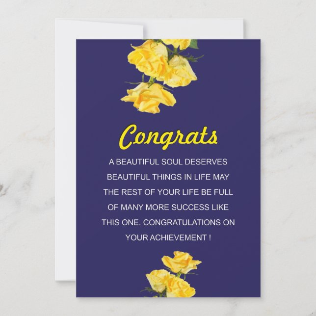 Invitation Félicitations les plus sincères (Devant)