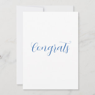 Invitation félicitations nom bleu stylé diplôme date année