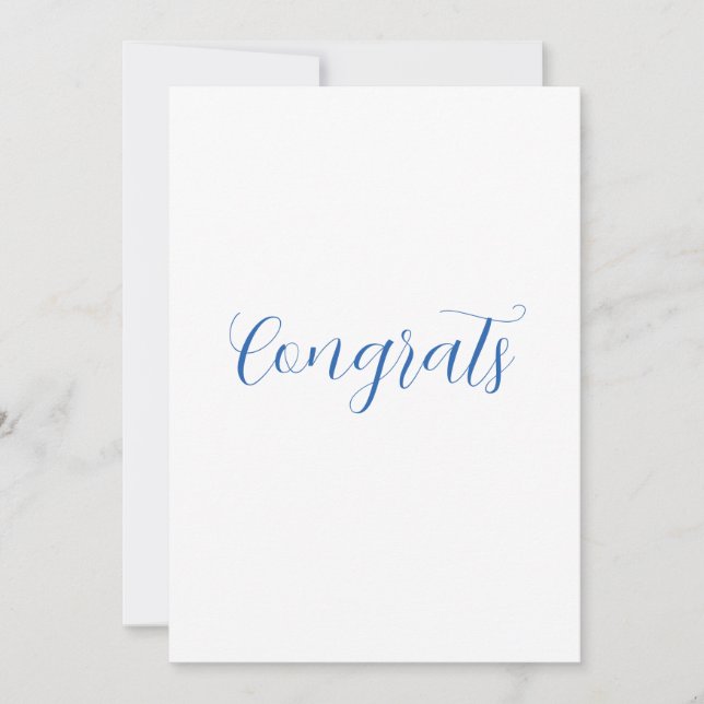 Invitation félicitations nom bleu stylé diplôme date année (Devant)