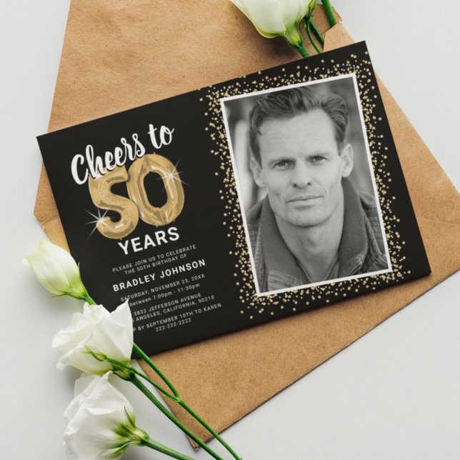 Invitation Félicitations pour 50 ans d'invitation d'anniversa (Créateur téléchargé)