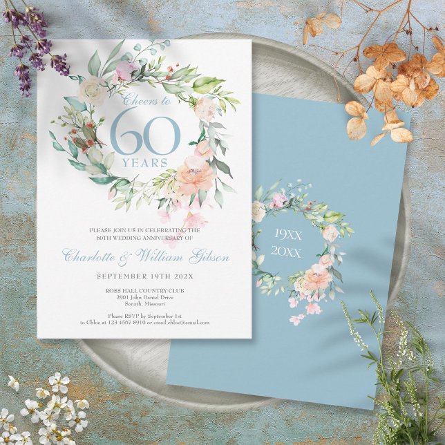 Invitation Félicitations pour 60 Ans Anniversaire de Diamant  (Créateur téléchargé)