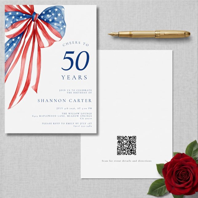 Invitation Félicitations pour le 50e anniversaire avec un élé (Créateur téléchargé)