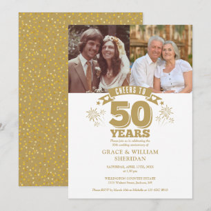 Invitation Félicitations pour le 50e anniversaire de mariage 
