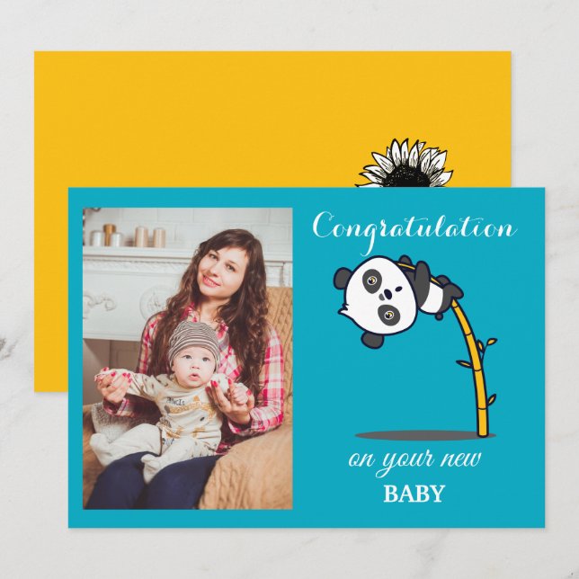 Invitation Félicitations pour votre nouveau bébé (Devant / Derrière)