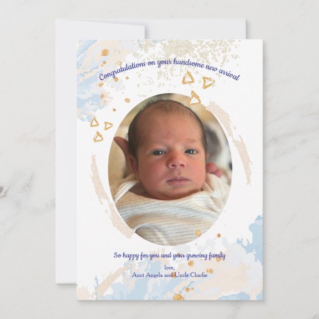 Invitation Félicitations pour votre petit garçon (Devant)