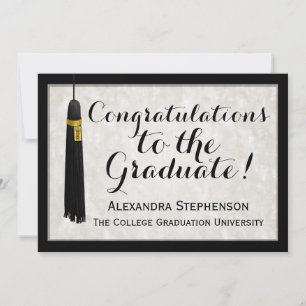 Invitation Félicitations Tassle Graduate College Graduate Col