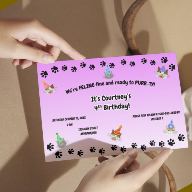 Invitation Féline et prête à faire la FÊTE (Créateur téléchargé)