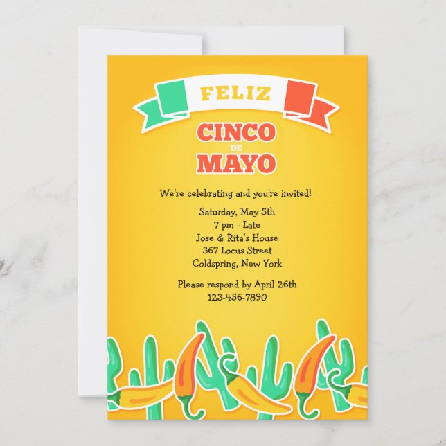 Invitation Feliz Cinco de Mayo (Devant)