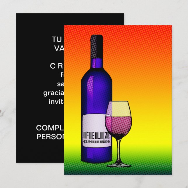 Invitation feliz cumpleanos (Devant / Derrière)