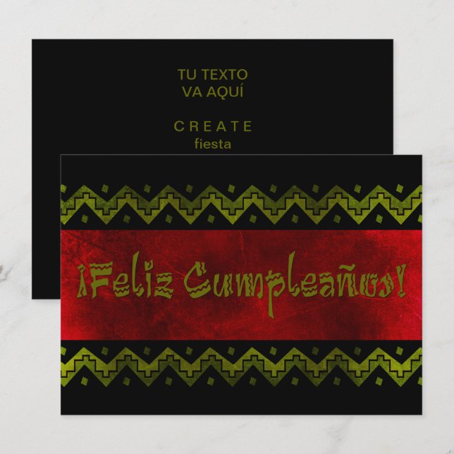 Invitation feliz cumpleaños arriba (Devant / Derrière)