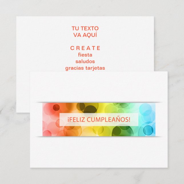 Invitation feliz cumpleanos lumières bokeh (Devant / Derrière)