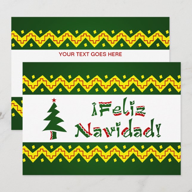 Invitation Feliz Navidad arriba (Devant / Derrière)