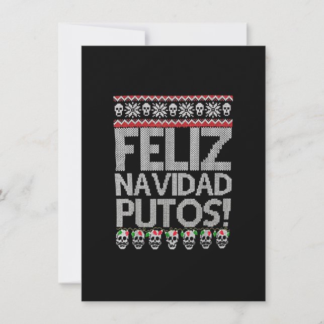 Invitation Feliz Navidad Putos Drôle Mexicain Fête de Noël La (Devant)
