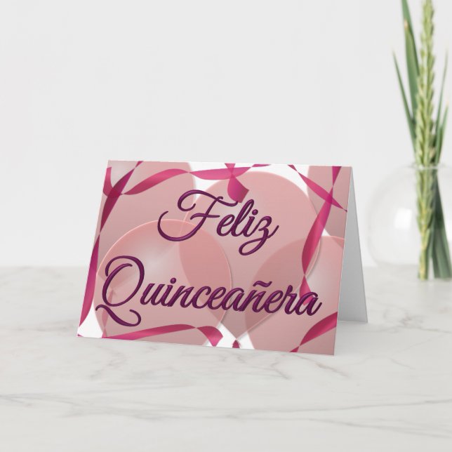 Invitation Feliz Quinceañera - joyeux 15ème anniversaire (Devant)