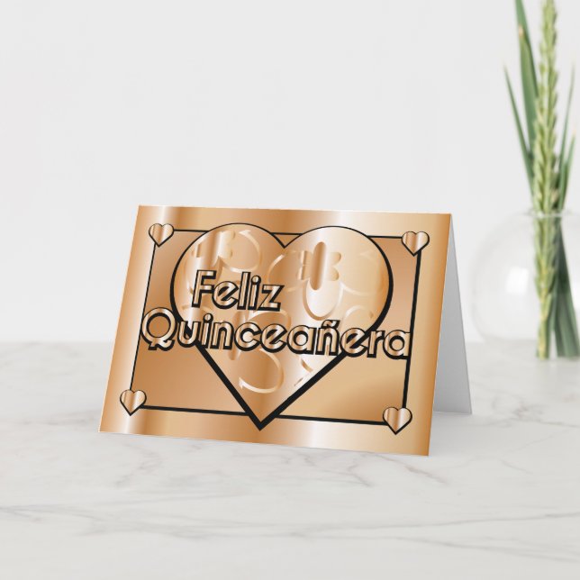 Invitation Feliz Quinceañera - joyeux 15ème anniversaire (Devant)