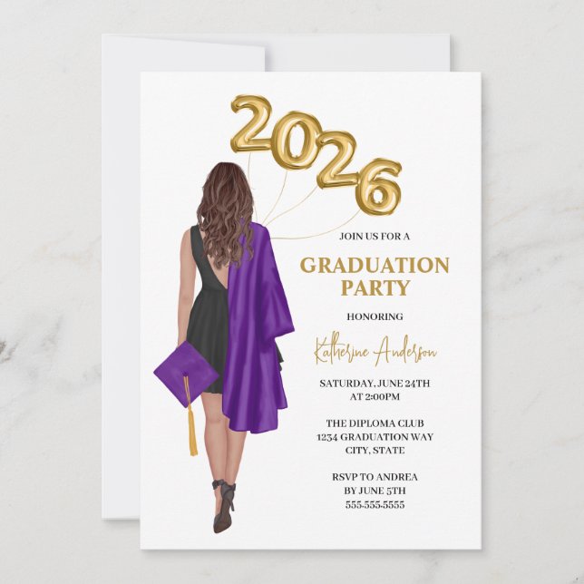 Invitation Female 2026 Graduation Party (Devant)