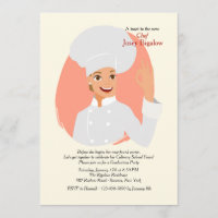 Invitation femelle d'obtention du diplôme de chef