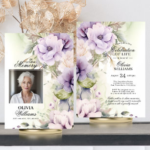 Invitation Feminine Lavender Célébration de la vie PHOTO