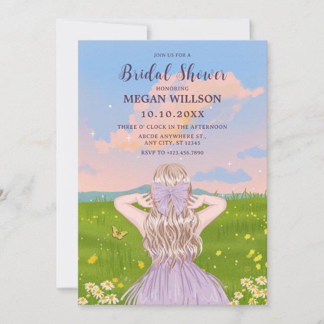 Invitation Feminine nature fille nuptiale douche (Devant)