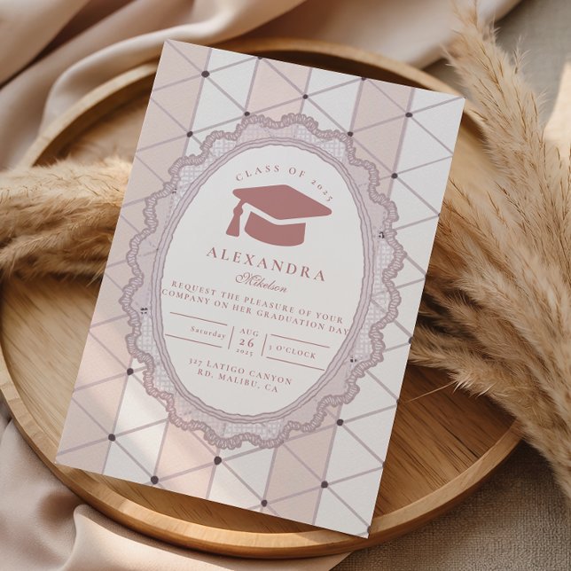 Invitation Feminine Scalloped Graduation (Créateur téléchargé)