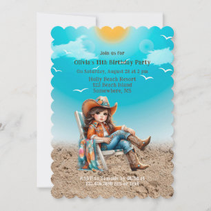 Invitation Femme à la fête d'anniversaire de la plage