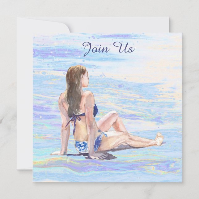 Invitation *~* Femme AR29 Plage Générique DIY FÊTE pour TOUT  (Devant)