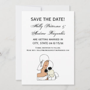 Invitation Femme Art Déco vintage avec fleurs portant Casquet