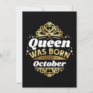 Invitation Femme Art Une Reine Est Née En Octobre