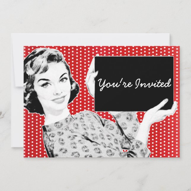 Invitation Femme aux signes des années 1950 (Devant)