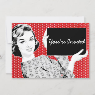 Invitation Femme aux signes des années 1950