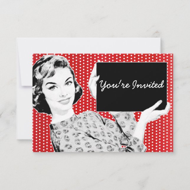 Invitation Femme aux signes des années 1950 (Devant)