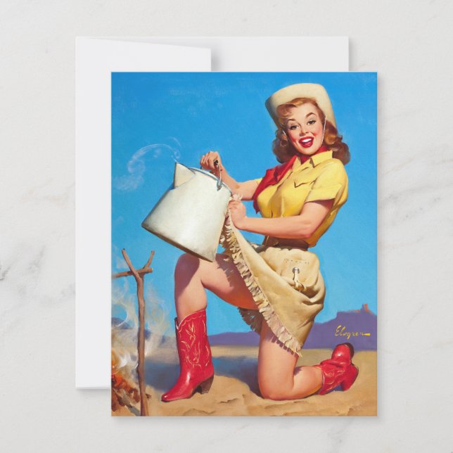 Invitation Femme avec épingle à café (Devant)