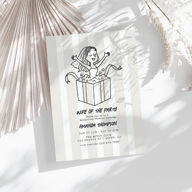 Invitation Femme Chic de la Fête de Bachelorette Week-end (Chic Doodle Wife of the Party Bachelorette Weekend Invitation)
