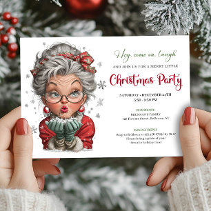 Invitation Femme Classique Drôle Bande Dessinée Noël Humour S