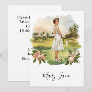 Invitation Femme de golf golfeuse sur parcours de golf Mariag