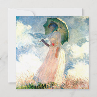 Invitation Femme de Monet avec un parasol face à gauche