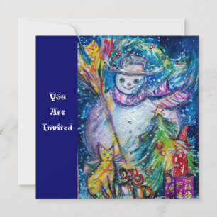 Invitation FEMME DE NEIGE AVEC JOUETS, Fête de Noël